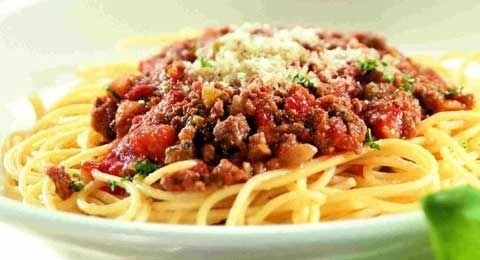 Billede af pasta med kødsovs
